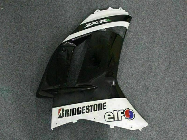 2007-2008 Kawasaki ZX6R Motorcycle Fairings - Black White Elf Australia