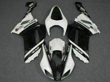 Affordable 2007-2008 Kawasaki ZX6R Motorcycle Fairings - Black White Elf Australia