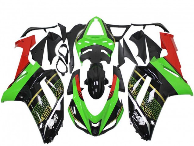 2007-2008 Kawasaki ZX6R Motorcycle Fairing - Green Black Australia