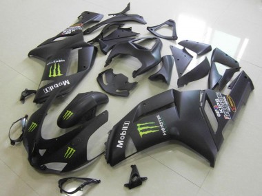 Affordable 2007-2008 Kawasaki ZX6R Motorcycle Fairings - Matte Black Monster Australia