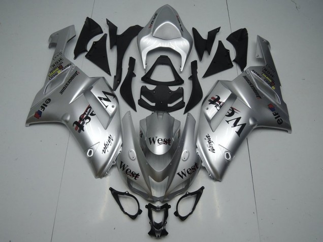 2007-2008 Kawasaki ZX6R Motorcycle Fairings - Silver West Australia