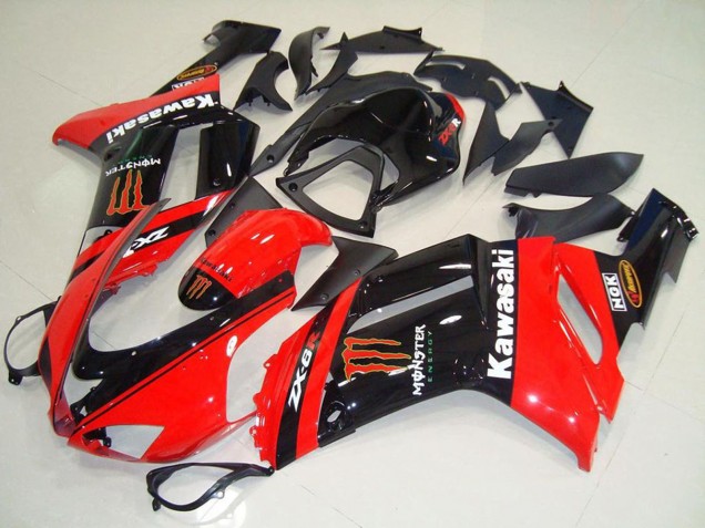 2007-2008 Kawasaki ZX6R Motorcycle Fairings - Monster In Red Australia