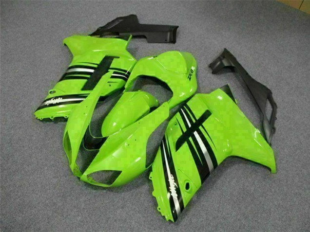 2007-2008 Kawasaki ZX6R Motorcycle Fairing Kits - Green Black Australia