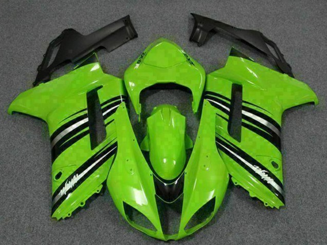 2007-2008 Kawasaki ZX6R Motorcycle Fairing Kits - Green Black Australia