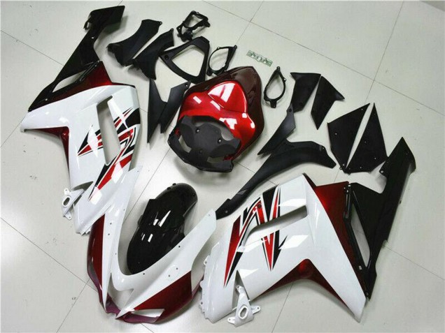 2007-2008 Kawasaki ZX6R Motorcycle Fairings - White Black Red Australia