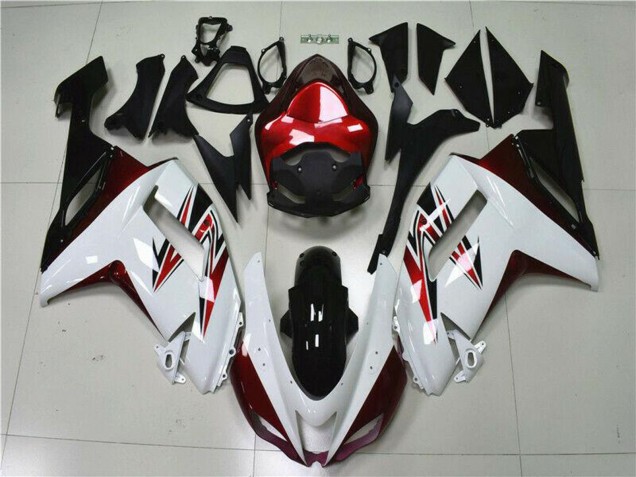 2007-2008 Kawasaki ZX6R Motorcycle Fairings - White Black Red Australia