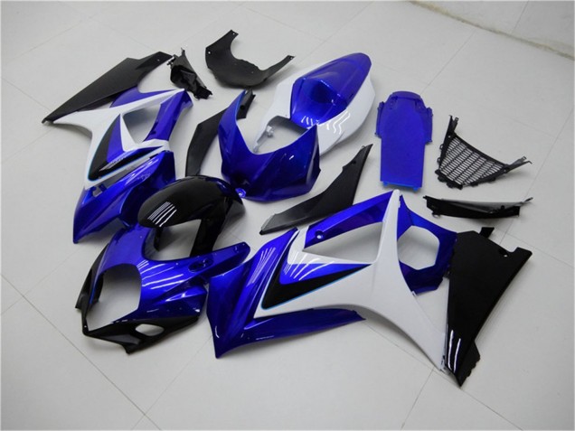 2007-2008 Suzuki GSXR 1000 Motorcycle Fairings - White Blue Black No Decal Australia