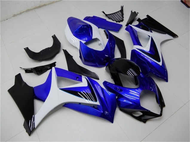 2007-2008 Suzuki GSXR 1000 Motorcycle Fairings - White Blue Black No Decal Australia