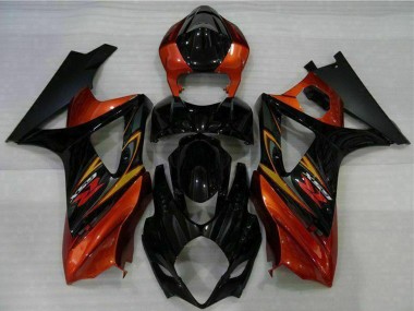 Affordable 2007-2008 Suzuki GSXR 1000 Motorcycle Fairings - Black Orange Australia