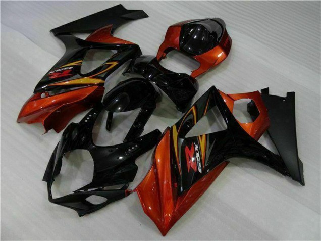 2007-2008 Suzuki GSXR 1000 Motorcycle Fairings - Black Orange Australia