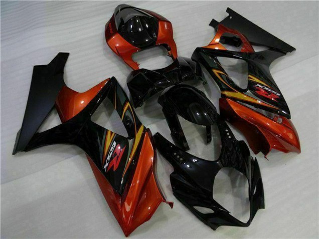 2007-2008 Suzuki GSXR 1000 Motorcycle Fairings - Black Orange Australia