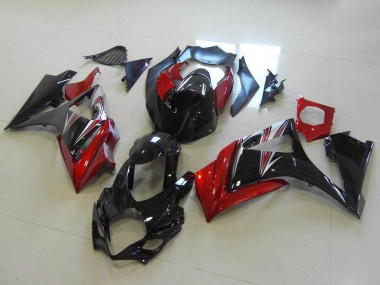 Affordable 2007-2008 Suzuki GSXR 1000 Motorcycle Fairings - Red Glossy Black No Decal Australia