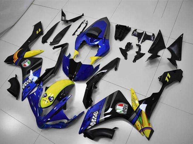 2007-2008 Yamaha YZF R1 Motorcycle Fairings - Blue Yellow Black Shark Australia