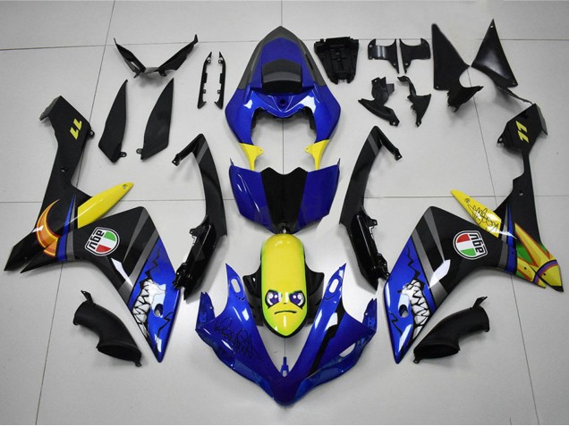 2007-2008 Yamaha YZF R1 Motorcycle Fairings - Blue Yellow Black Shark Australia