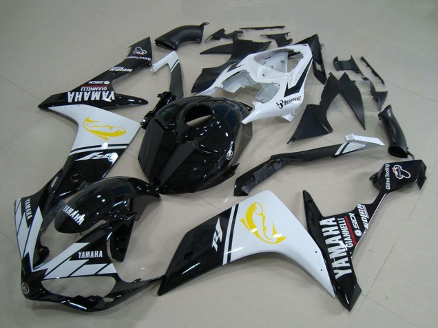 2007-2008 Yamaha YZF R1 Motorcycle Fairings - White Black Yellow Dolphin Australia