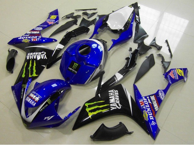 2007-2008 Yamaha YZF R1 Motorcycle Fairings - White Blue Black Green Monster Australia