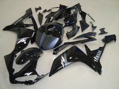Affordable 2007-2008 Yamaha YZF R1 Motorcycle Fairings - Glossy Black Matte Black White Decal Australia