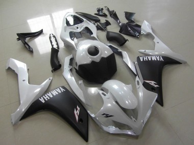 Affordable 2007-2008 Yamaha YZF R1 Motorcycle Fairings - White Matte Black Australia