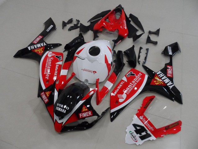 2007-2008 Yamaha YZF R1 Motorcycle Fairings - Red White Black Volvo Fimer Santander Australia