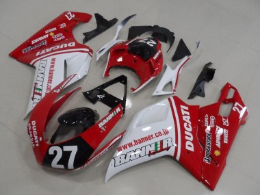 Affordable 2007-2014 Ducati 1098 Motorcycle Fairings - White Red Glossy Black Banner 27 Australia