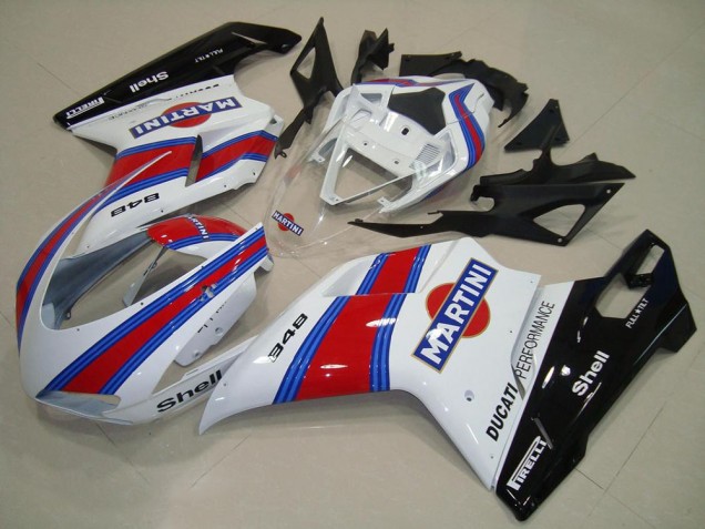 2007-2014 Ducati 848 Motorcycle Fairings - White Red Green Glossy Black Martini Australia