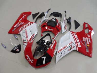 Affordable 2007-2014 Ducati 848 1098 1198 Motorcycle Fairings - White Red Glossy Black Banner 7 Australia