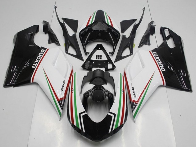 2007-2014 Ducati 848 Motorcycle Fairing Kits - White Red Green Glossy Black Australia