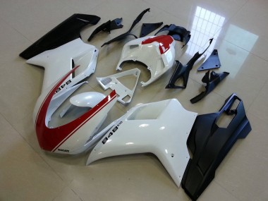 Affordable 2007-2014 Ducati 848 Motorcycle Fairings - White Red Matte Black Australia