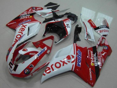 Affordable 2007-2014 Ducati 848 1098 1198 Motorcycle Fairing - White Red Glossy Black Valsir Xerox OEM Style 21 Australia