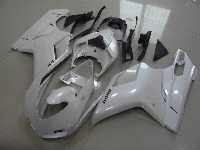 2007-2014 Ducati 1198 Motorcycle Fairings - Glossy White Australia