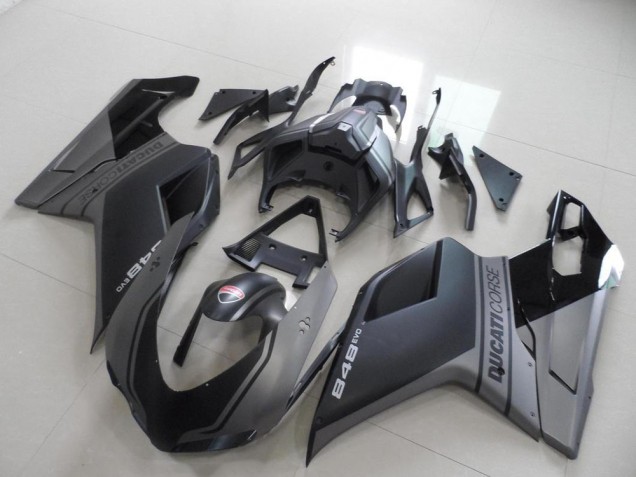 2007-2014 Ducati 848 Motorcycle Fairings - Grey Matte Black Australia