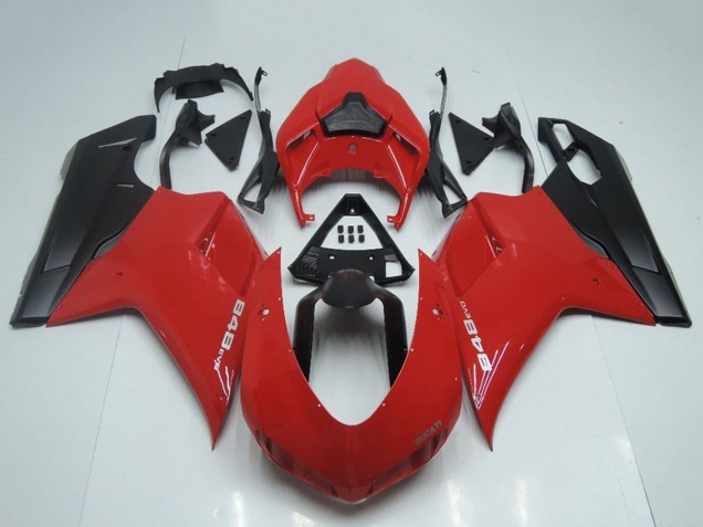 2007-2014 Ducati 848 Motorcycle Fairings - Red Matte Black OEM Style Australia