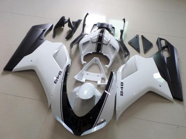 Affordable 2007-2014 Ducati 848 Motorcycle Fairing - White Matte Black Australia