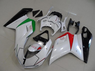 Affordable 2007-2014 Ducati 848 1098 1198 Motorcycle Fairings - Glossy White Red Green Glossy Black Australia