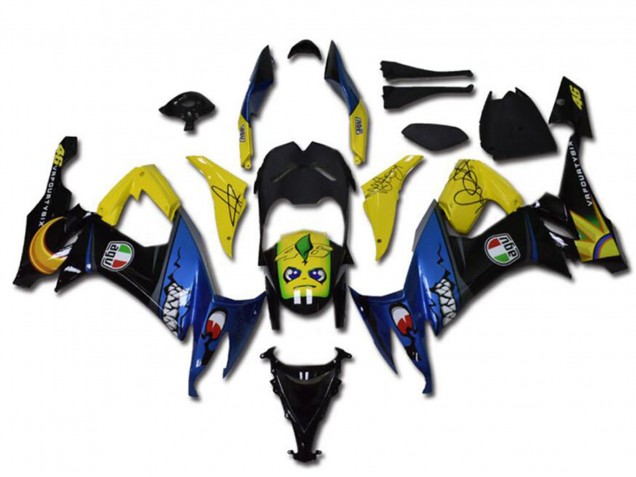 2008-2010 Kawasaki ZX10R Motorcycle Fairings - Yellow Black Blue Shark Australia