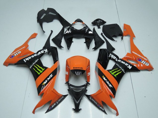 2008-2010 Kawasaki ZX10R Motorcycle Fairings - Orange Black Green Monster Australia