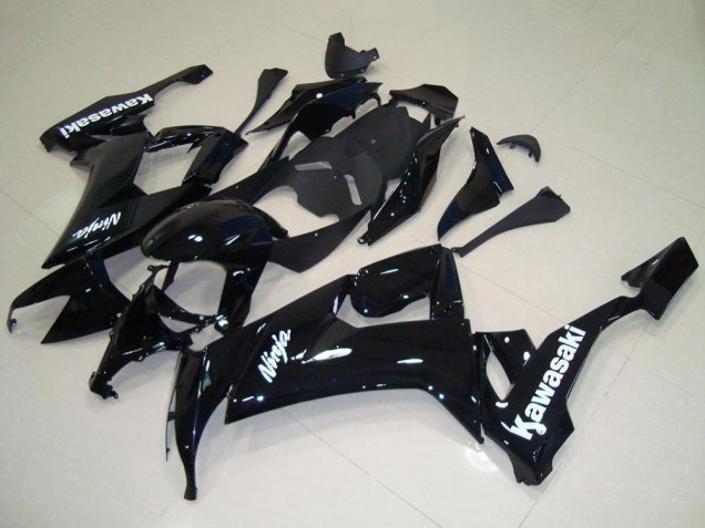 2008-2010 Kawasaki ZX10R Motorcycle Fairing - Glossy Black White Decal Australia