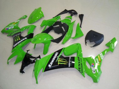 Affordable 2008-2010 Kawasaki ZX10R Motorcycle Fairings - Green Glossy Black Yellow Monster Australia