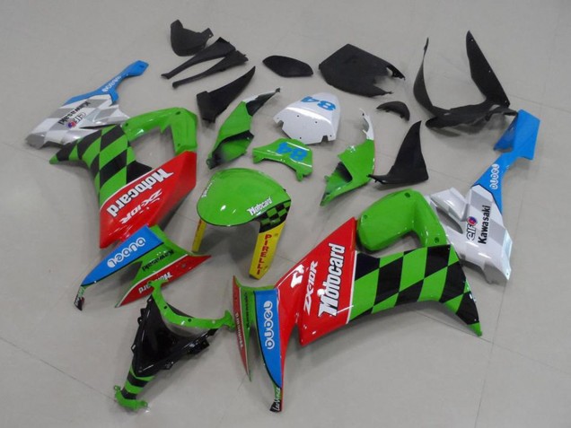 2008-2010 Kawasaki ZX10R Motorcycle Fairings - Green Red Blue Black Motocard Australia