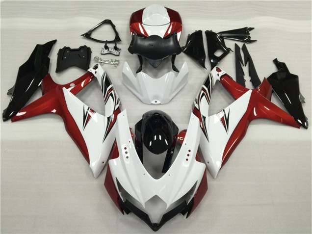2008-2010 Suzuki GSXR 600/750 Motorcycle Fairings - White Red Glossy Black Australia