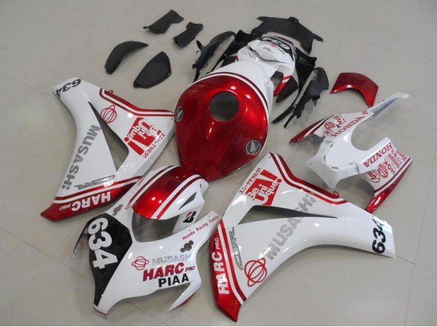 2008-2011 Honda CBR1000RR Motorcycle Fairings - White Red Black HARC Pro PIAA 634 Australia