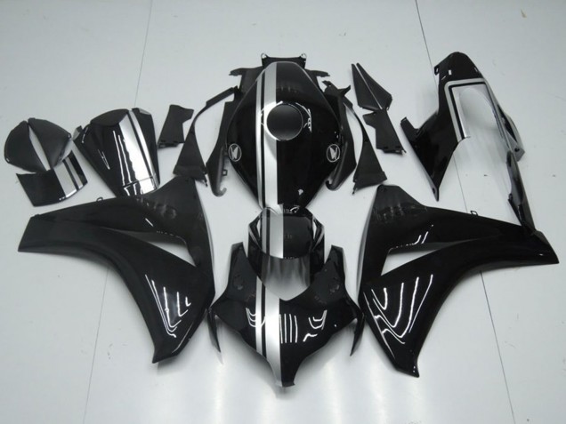 2008-2011 Honda CBR1000RR Motorcycle Fairings - Glossy Black Silver Stripe Australia