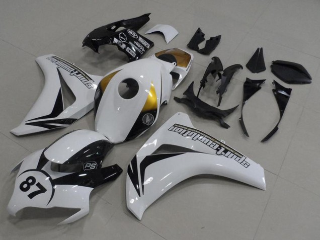 2008-2011 Honda CBR1000RR Motorcycle Fairings - White Gold Glossy Black 87 Australia