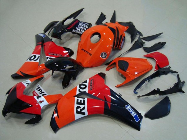 2008-2011 Honda CBR1000RR Abs Fairings - Orange White Red Glossy Black Repsol Australia