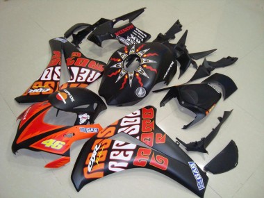 Affordable 2008-2011 Honda CBR1000RR Motorcycle Fairings - Matte Black Orange Rossi Repsol 46 Australia