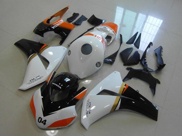 2008-2011 Honda CBR1000RR Motorcycle Fairings - White Orange Glossy Black Racing Australia
