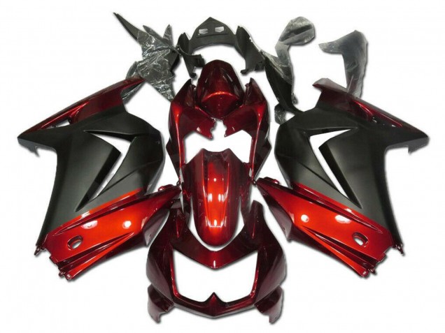 2008-2012 Kawasaki EX250 Motorcycle Fairings - Red Matte Black Australia