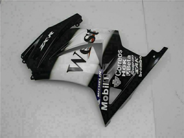 2008-2012 Kawasaki EX250 Motorcycle Fairings - Glossy Black White West Australia