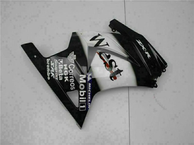2008-2012 Kawasaki EX250 Motorcycle Fairings - Glossy Black White West Australia