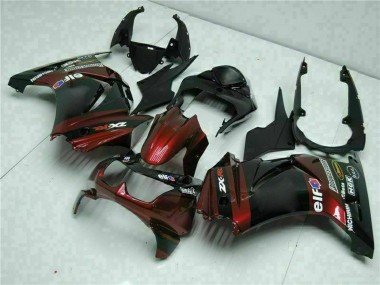 Affordable 2008-2012 Kawasaki EX250 Motorcycle Fairings - Glossy Black Maroon Red Australia